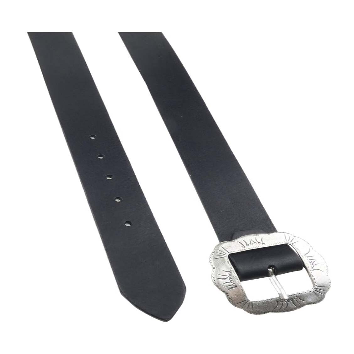 Cintura 4cm Kandinski 100% cuoio conciato al vegetale con fibbia artigianale fiore