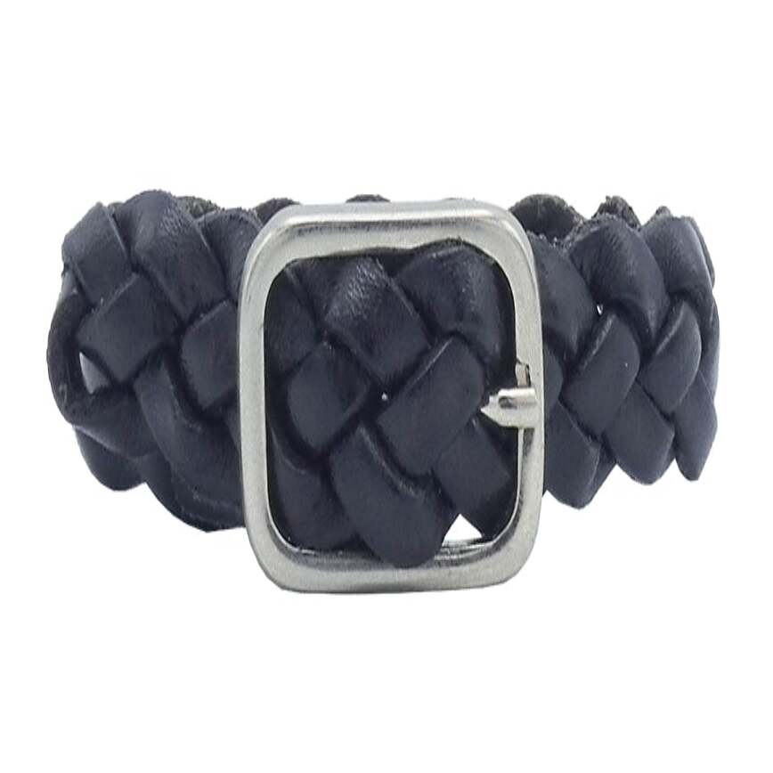 Bracciale donna Mediterraneo in cuoio Intrecciato 1.5cm con chiusura regolabile