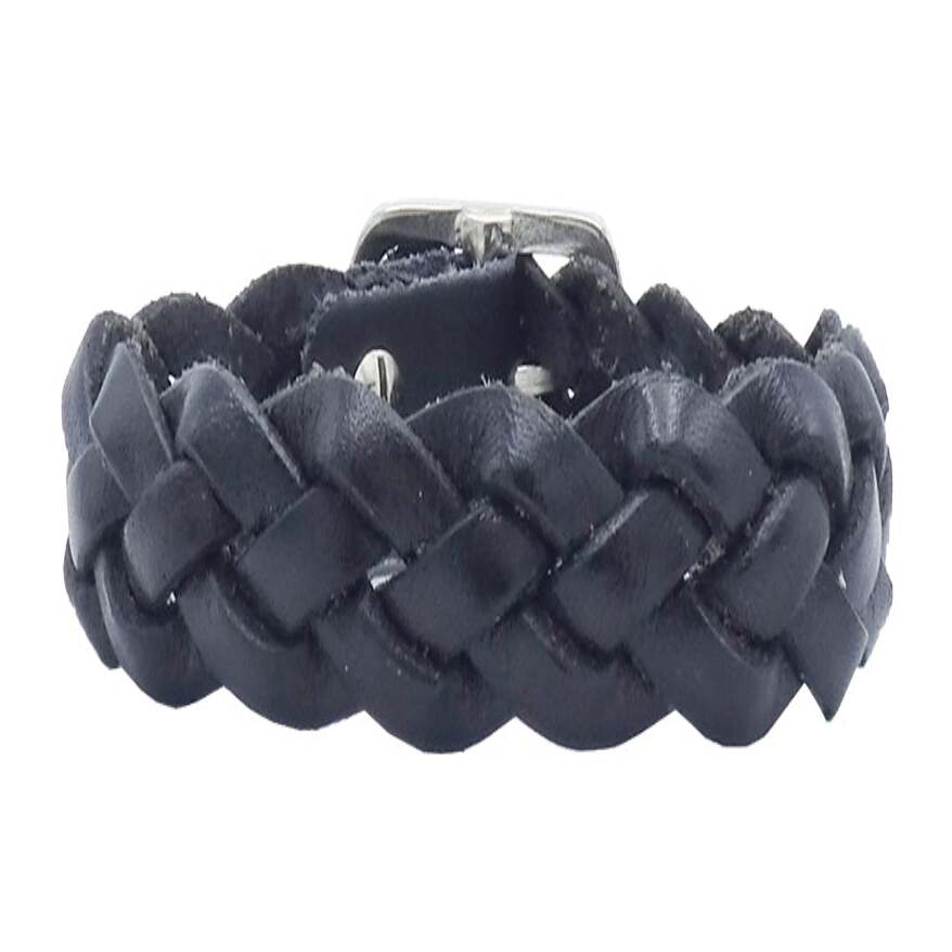 Bracciale donna Mediterraneo in cuoio Intrecciato 1.5cm con chiusura regolabile