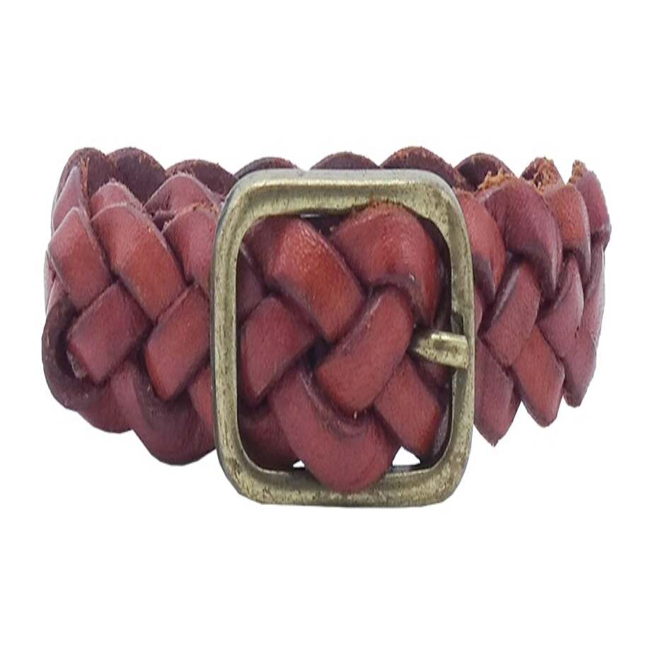 Bracciale donna Mediterraneo in cuoio Intrecciato 1.5cm con chiusura regolabile