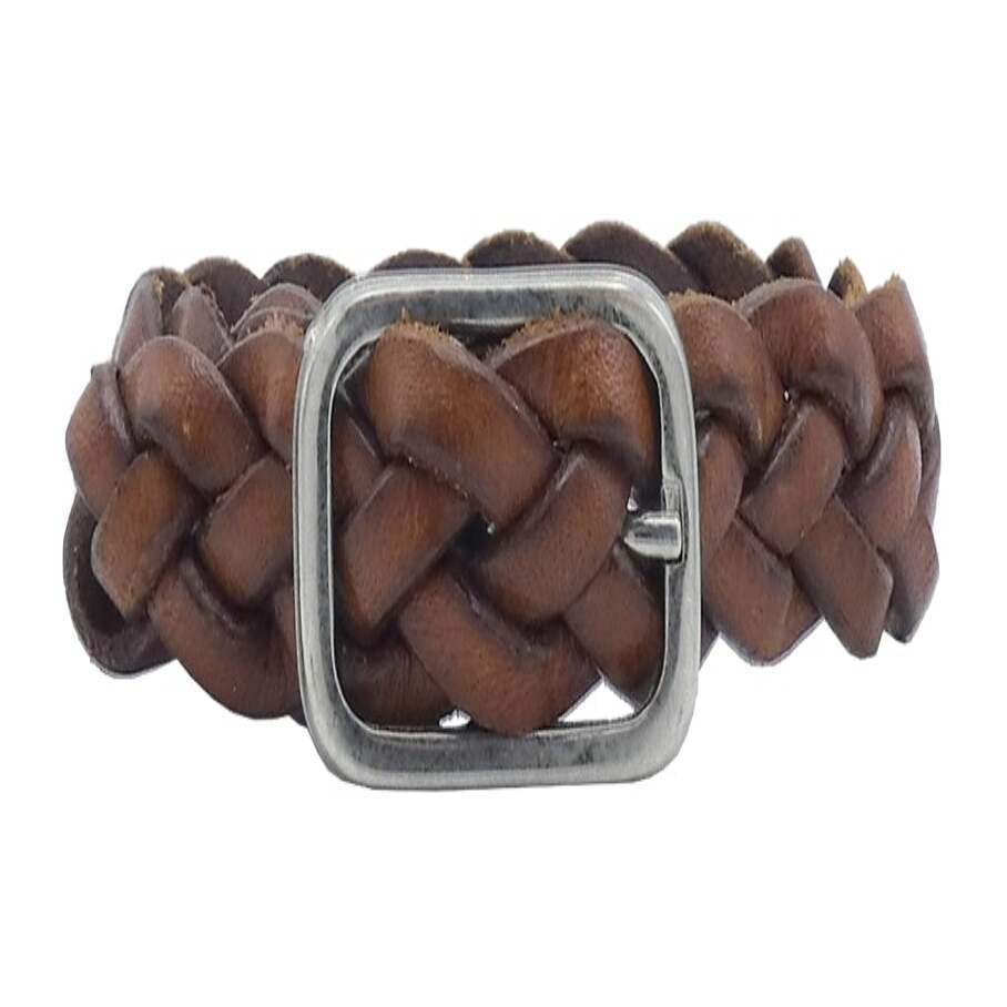 Bracciale donna Mediterraneo in cuoio Intrecciato 1.5cm con chiusura regolabile