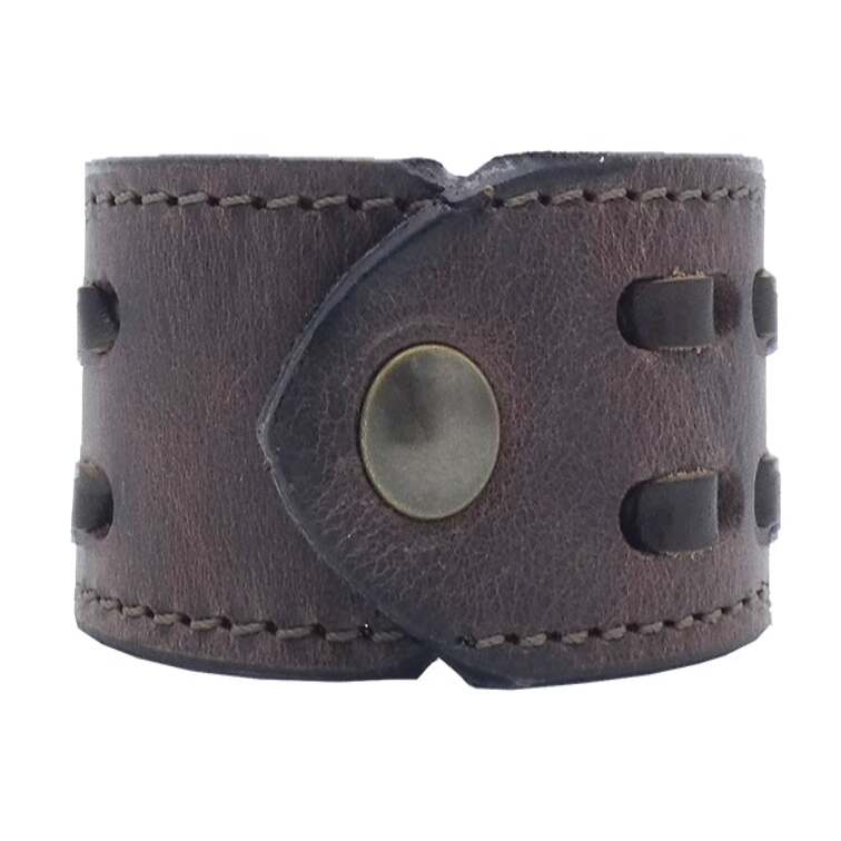 Bracciale Aria in cuoio 4cm intrecciato a mano Made in Italy
