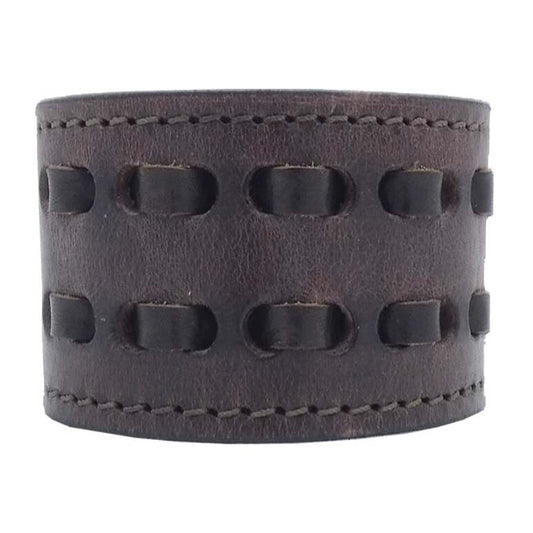 Bracciale Aria in cuoio 4cm intrecciato a mano Made in Italy