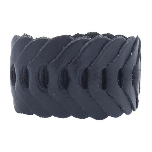 Bracciale Arno in pelle artigianale intrecciato a mano 2.5cm