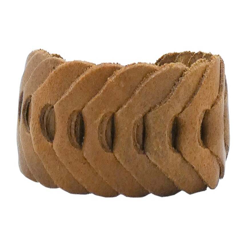 Bracciale Arno in pelle artigianale intrecciato a mano 2.5cm