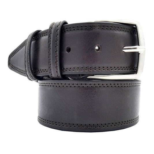 Cintura Capri doppia pelle bombata con fibbia artigianale in zama satinato