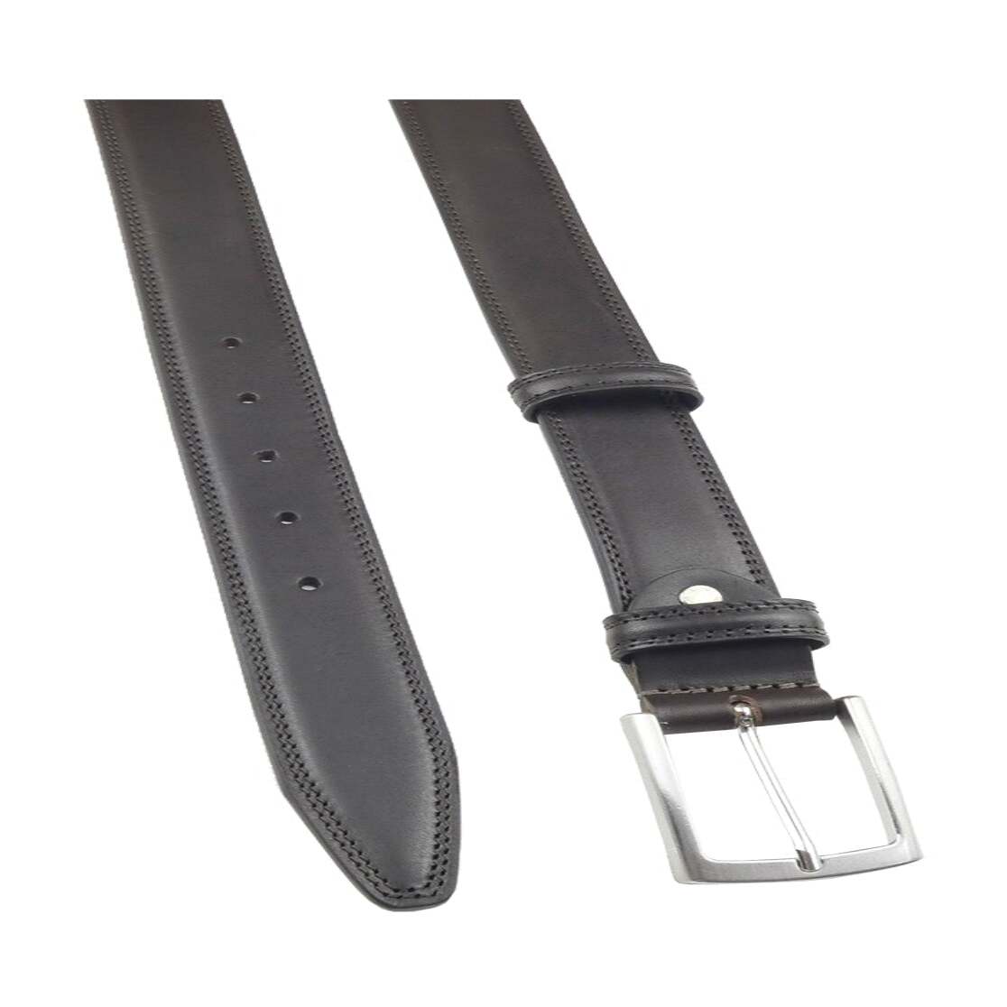 Cintura Capri doppia pelle bombata con fibbia artigianale in zama satinato