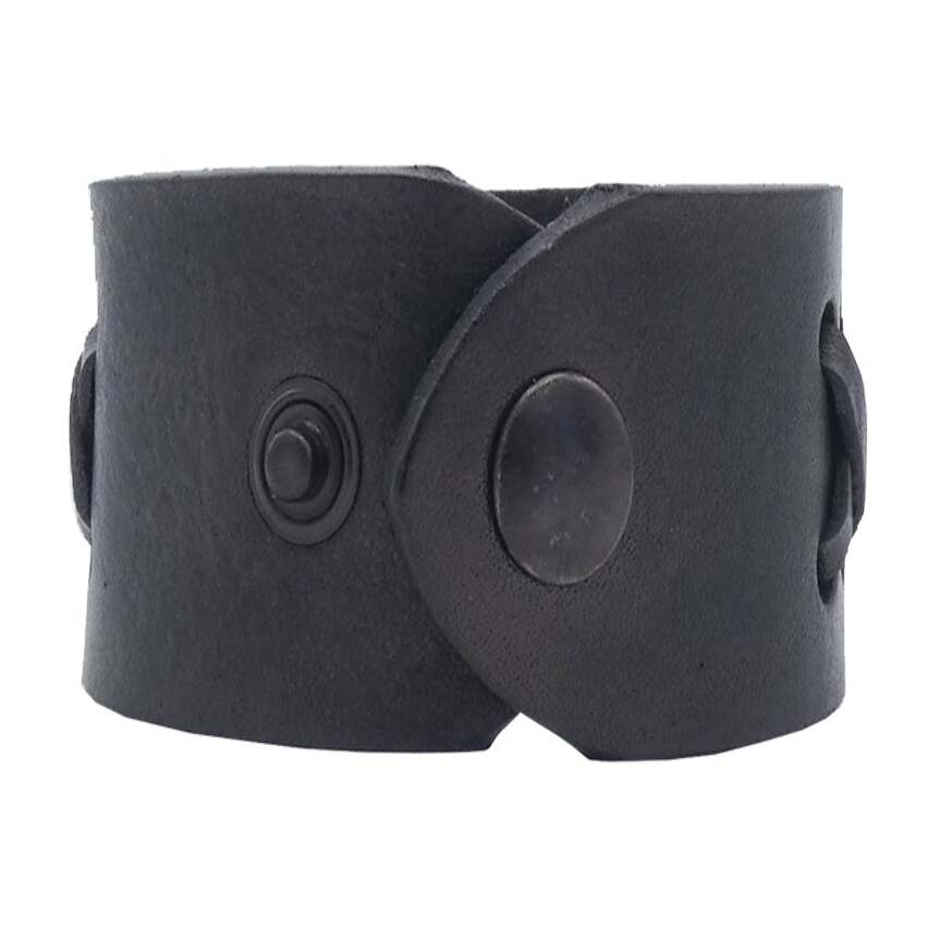 Bracciale in cuoio 3,5cm intrecciato a mano chiusura in bronzo antico - Fuoco