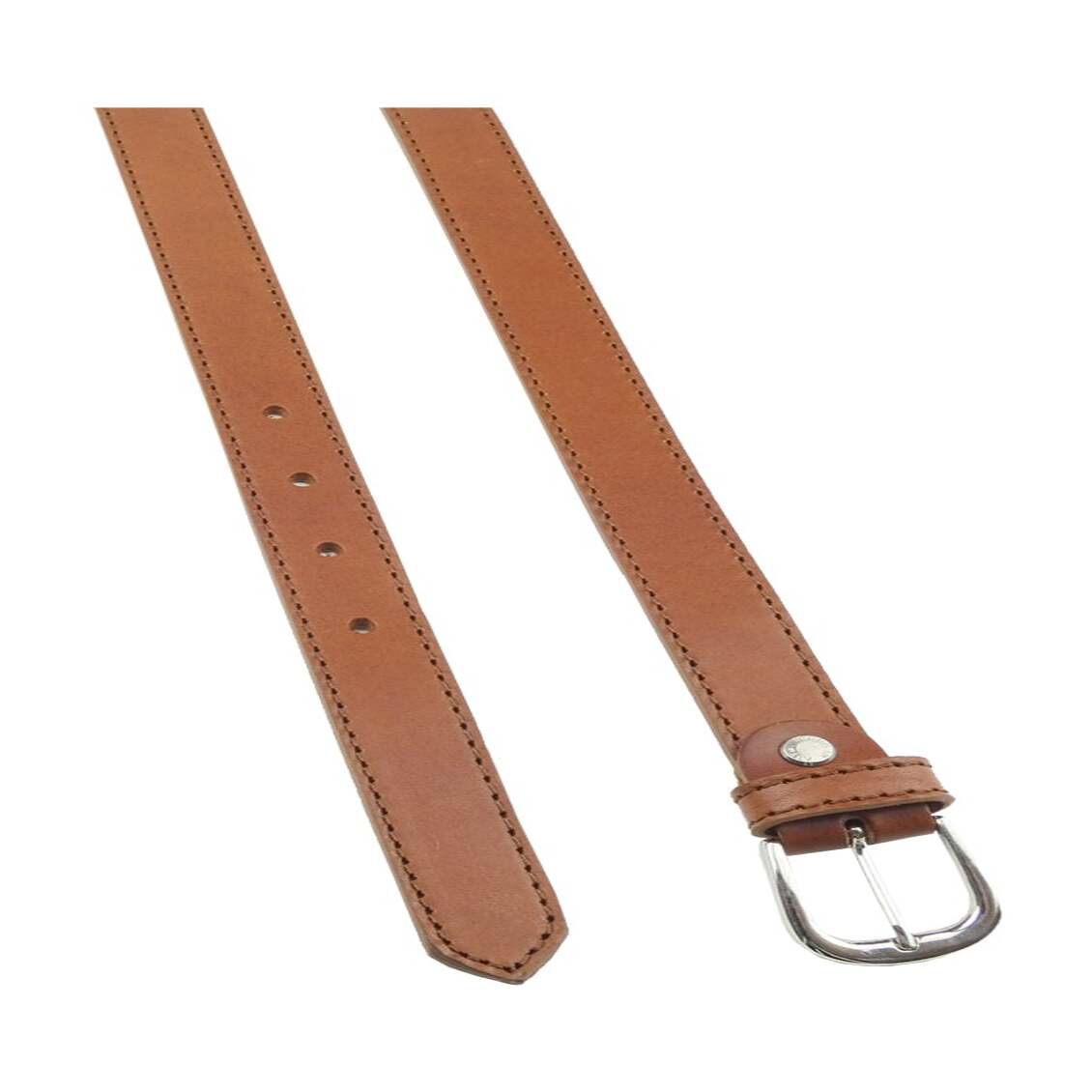 Cintura in cuoio Leonardo da 2.5cm fibbia con zama nickel satinato