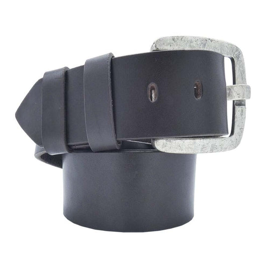 Cintura in cuoio Milano da 4cm con fibbia artigianale zama argento antico
