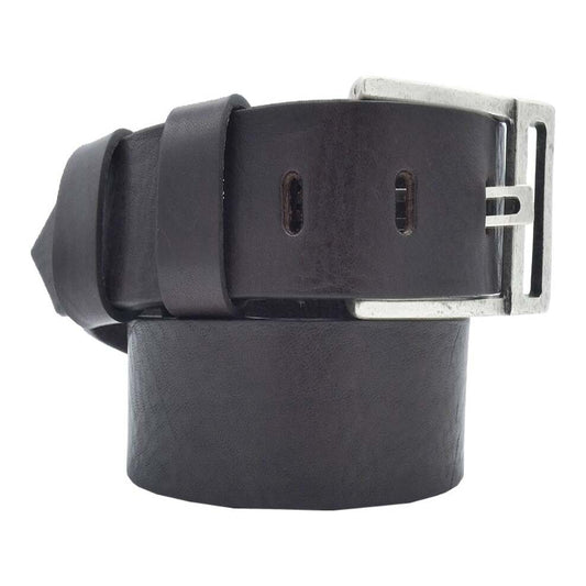 Cintura in cuoio Rinascimento da 3.5cm con fibbia artigianale zama argento antico