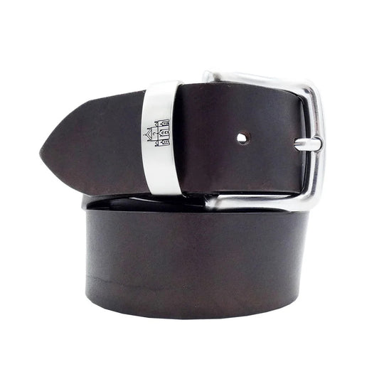 Cintura Santa Croce in cuoio Made in Italy con fibbia in zama satinata