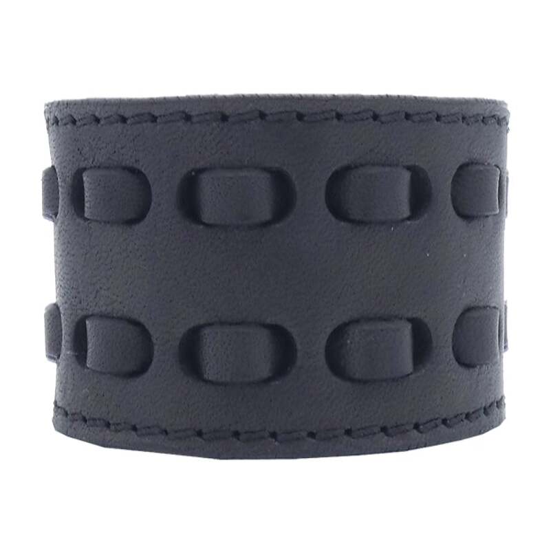 Bracciale Aria in cuoio 4cm intrecciato a mano Made in Italy