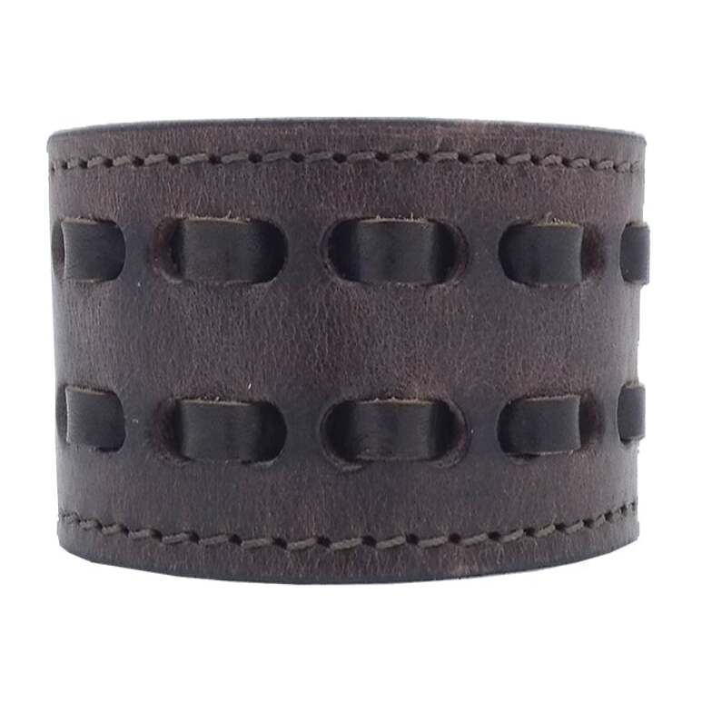 Bracciale Aria in cuoio 4cm intrecciato a mano Made in Italy